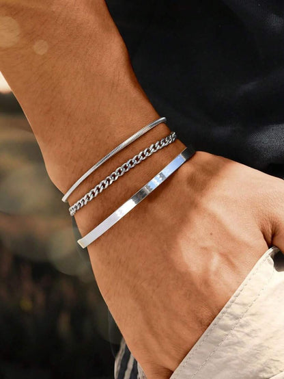 Set Titan Noir™ Pulseras Minimalistas de Acero | SAN MONTERO