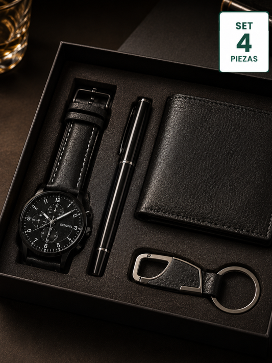 Set Executive Noir™ 4 Piezas Premium para Hombre | SAN MONTERO