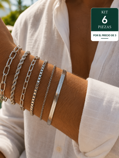 Set Essential Aura™ Pulseras Premium 6 Piezas SAN MONTERO