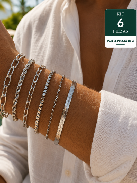 Set Essential Aura™ Pulseras Premium 6 Piezas SAN MONTERO